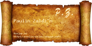 Paulin Zalán névjegykártya