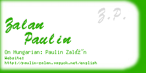 zalan paulin business card